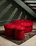 Red luxury sofa contemporary style.