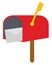 Red mailbox, illustration, vector