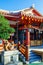 Red Main hall with prayers at Naminoue shrine, Naha, Okinawa