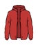 Red male sports jacket with a hood