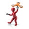 Red man with orange fidget spinner