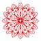 Red Mandala: Traditional Chinese Flower In Feminine Sticker Art