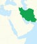 Red map of IRAN inside highlighted beige map of the Middle East