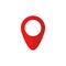 Red map pin icon in flat style. Pointer symbol, marker sign, gps position, navigation button. Vector