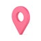 Red map pointer 3d icon. Web navigation symbol with position location