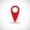 Red map pointer location pin icon marker flag symbol