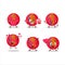 Red marbles cartoon character with love cute emoticon