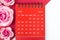 The Red March 2023 Monthly desk calendar for 2023 year with pink rose