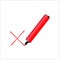 Red marker cross, great design for any purposes. Cross symbol. Hand draw. Vector illustration. stock image.