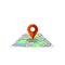 Red Marker Pointer with Road Map. GPS Navigator Location Icon.