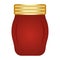 Red mason bottle or glass jars flat color icon for apps and websites