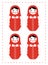 Red matryoshka four emotions