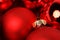 Red matt christmas balls and glossy christmas ball - horizontal