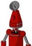 Red Mech With Cone Head And Toothy Mouth And Angry Cyclops And Radar Dish Hat