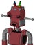 Red Mech With Dome Head And Round Mouth And Angry Eyes And Wire Hair