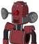 Red Mech With Dome Head And Speakers Mouth And Angry Cyclops Eye