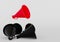 Red megaphone hovers over black megaphones. Announcement, leadership, public speaking concept. 3D rendering illustration.