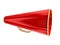 Red megaphone isolated over white
