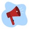 Red megaphone making public announcement or promotion illsutration