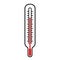 Red mercury thermometer vector icon