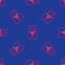 Red Metabolism of human organism icon isolated on isolated seamless pattern on blue background. Digestion, metabolic