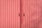 Red metal barn doors