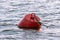 red metal buoy in the water