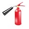 Red metal fire extinguisher.