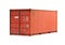 Red metal freight shipping container isolated