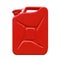 Red metal jerrycan isolated on a white background