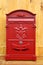 Red metal mail box