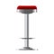 Red and metallic bar stool vector illustration. High Bar chair for Bar interior design.