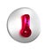 Red Meteorology thermometer measuring heat and cold icon isolated on transparent background. Thermometer equipment