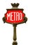 Red metro sign in Paris