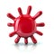 Red microbe bacteria icon 3d illustration