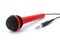 Red Microphone with plug and cable isolated