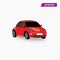 Red Mini Car Coupe Icon with color Vector