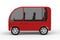 Red mini van or shuttle bus