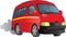 Red minibus taxi cartoon