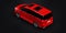 Red Minivan family city car. Premium Business Car. 3D illustration