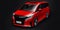 Red Minivan family city car. Premium Business Car. 3D illustration