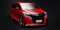 Red Minivan family city car. Premium Business Car. 3D illustration