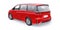 Red Minivan family city car. Premium Business Car. 3D illustration