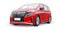 Red Minivan family city car. Premium Business Car. 3D illustration