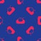 Red Mochi icon isolated seamless pattern on blue background. Japanese traditional weet soft dessert. Ball of rice flour