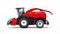 Red modern combine on a white background. 3d rendering.