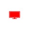 Red monitor flat icon vector