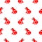 Red monkey cartoon pixel art seamless pattern.