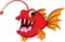 Red monster fish cartoon