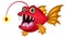 Red monster fish cartoon